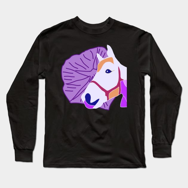 Purple horse Long Sleeve T-Shirt by Antiope